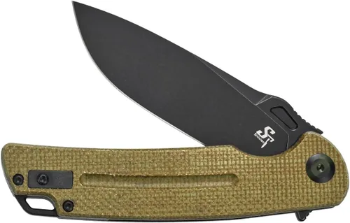 Miniatura 5 de Sitivien ST137 - Cuchillo plegable, hoja de satén D2, mango de micarta, cuchillo de herramienta EDC para senderismo al aire libre, camping, pesca
