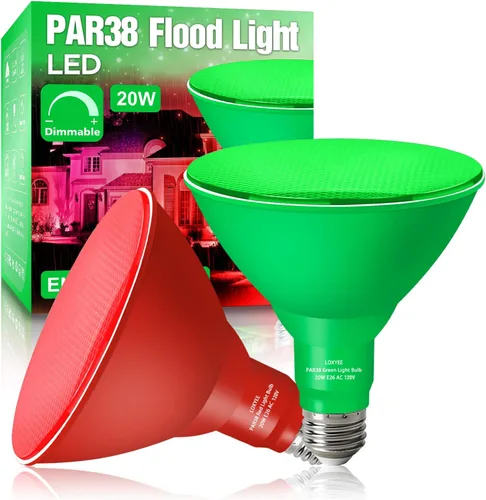 Miniatura 9 de PAR38 Bombillas LED de inundación para exteriores, paquete de 2 unidades, regulables 20 W (equivalente a 200 W) bombillas de inundación de base E26
