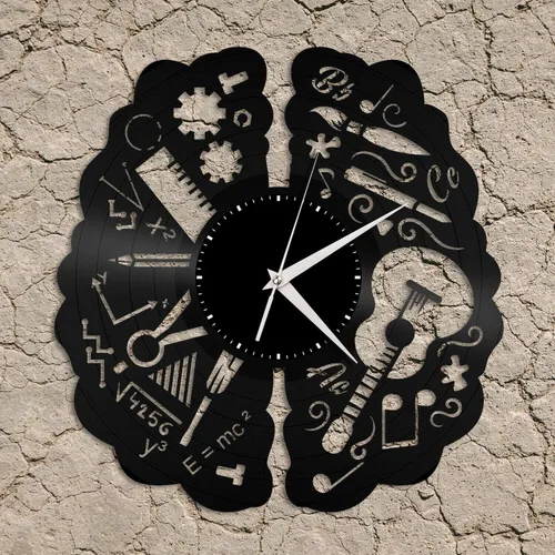Creativity Brain - Reloj de pared de vinilo, regalo único para amigos, decoración del hogar, habitación, diseño vintage, oficina, bar, habitación,