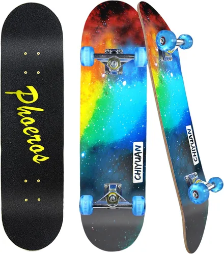 Miniatura 9 de PHOEROS Complete Skateboards- Standard Skateboards for Beginners Kids Boys Girls Teenager- 31''x 8''Canadian Maple Cruiser Pro Skate Board