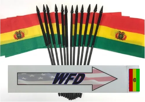 Miniatura 127 de World Flags Direct Banderas en miniatura de poliéster de Afganistán, paquete de 12, decoración de mesa de fiesta, desfiles, 4 x 6 pulgadas, verde