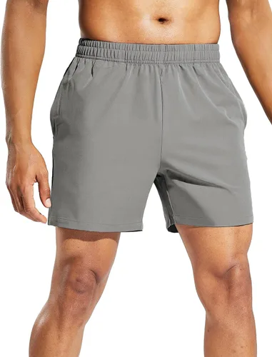 Haimont Pantalones cortos deportivos para hombre de 5 pulgadas para gimnasio, deportes, entrenamiento activo con bolsillos, secado rápido,