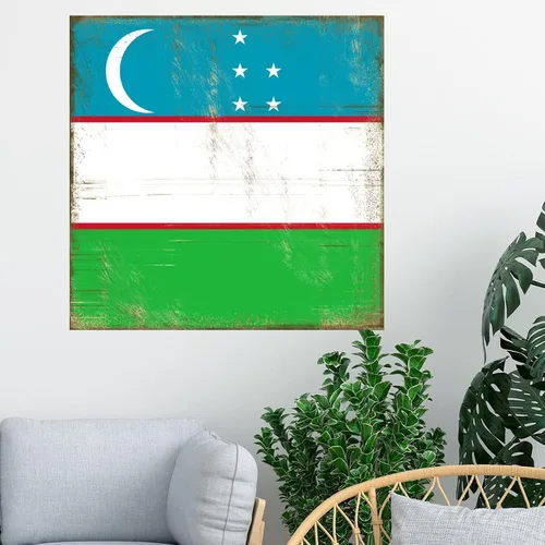 Miniatura 3 de Guangpat Calcomanías de pared con la bandera de Uzbekistán, recuerdo de la ciudad del país, calcomanías de pared patrióticas, arte de pared