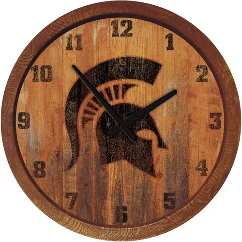 Miniatura 75 de The Fan-Brand NCAA Oklahoma Sooners: Reloj de pared con parte superior de barril de imitación para decoración de bar, decoración de fiesta