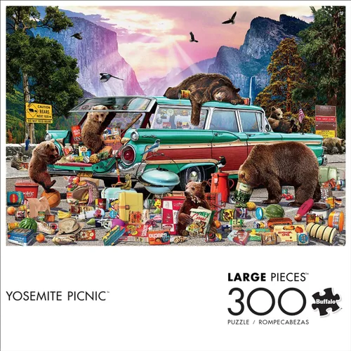 Buffalo Games Garry Walton - Yosemite Picnic - Rompecabezas de 300 piezas, 21.25 x 15 pulgadas, para edades de 14 años en adelante, piezas grandes,