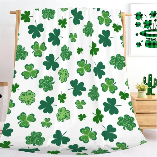 Miniatura 9 de Manta de lujo para el día de San Patricio, mullida, cálida y acogedora para sofá, cama y sala de estar, 40 x 30 pulgadas