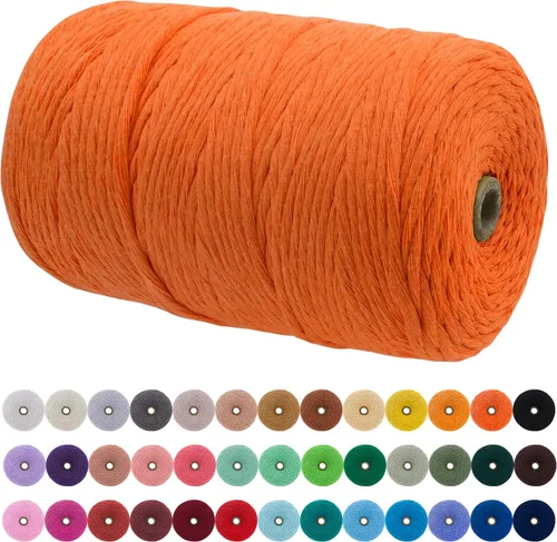 Miniatura 89 de JeogYong Cordón de macramé de un solo hilo 2mm x 164 yardas (492 pies) Cuerda de algodón suave, hilo de macramé 2 mm, suministros de macramé