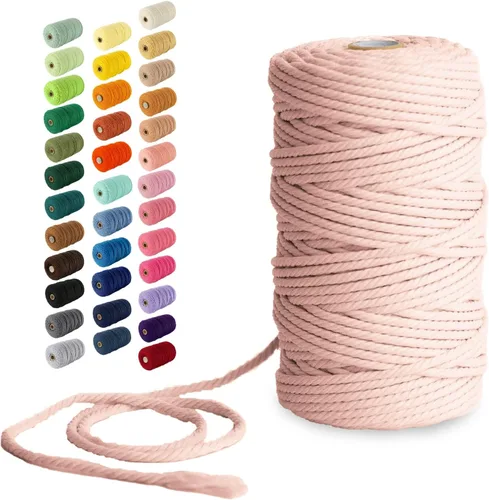 Miniatura 10 de Nook Theory - Cuerda de macramé de 3 mm, 220 yardas de cuerda de algodón, hilo de 4 mm y 5 mm, cuerda para manualidades, perfecta para colgantes