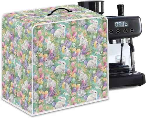 Miniatura 39 de Funda para cafetera, poliéster, azul, se adapta a la mayoría de máquinas de café estándar, protector resistente al polvo, huellas dactilares