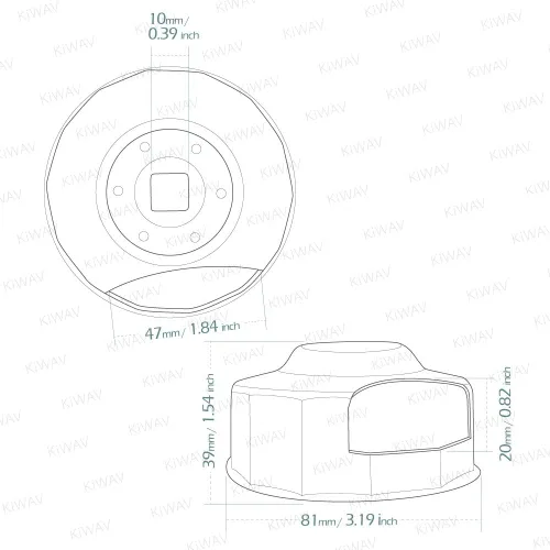 Miniatura 4 de Llave inglesa para tapa para filtro de aceite para Harley Davidson con 76 x 14 flautas (sensor manivela)