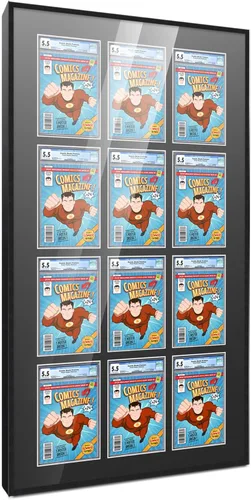 Miniatura 114 de Marco de cómic con paspartú para 8 CGC, CBCS o PGX Graded Comics - Marco de cómic blanco para cómics de 8.125 x 13 pulgadas Marco blanco