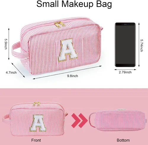 Miniatura 6 de Bolsa de Maquillaje con Inicial YOOLIFE - Regalos de Cumpleaños para Mujeres, Niñas, Mamá, Hija, Amigas, Hermana, Maestra, Regalos de Propuesta