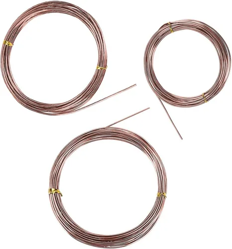 BEADNOVA Alambre de entrenamiento de bonsái de 98 pies de cobre para entrenamiento de plantas de aluminio, alambre de árbol bonsái para plantas