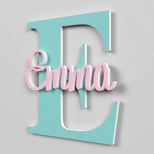 Miniatura 5 de Letrero de nombre para guardería, regalo personalizado para bebé, decoración de nombre de guardería, letras de pared, niños y niñas, encima