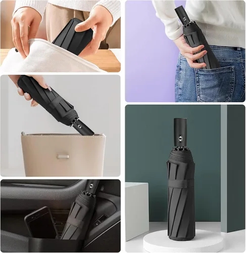 Miniatura 6 de ZUOYOUZ Compact Travel Umbrellas for Rain Windproof, Portable, Automatic, Strong, Durable, Premium Handle, Vibrant Designs, Foldable Perfect Car