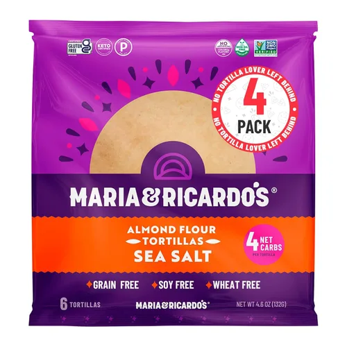 Miniatura 10 de Maria & Ricardo's KETO Tortillas Condimento de almendras 'Everything Seasoning' Bajo en carbohidratos Sin granos Paleo Sin OMG Vegano