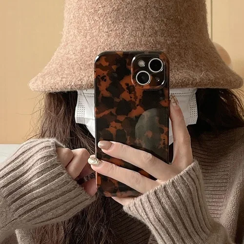 Miniatura 6 de Funda Compatible con iPhone 11, Caparazón de Tortuga Marrón Ámbar con Estampado de Leopardo Cubierta Retro Chic Elegante Clásica Linda Protectora