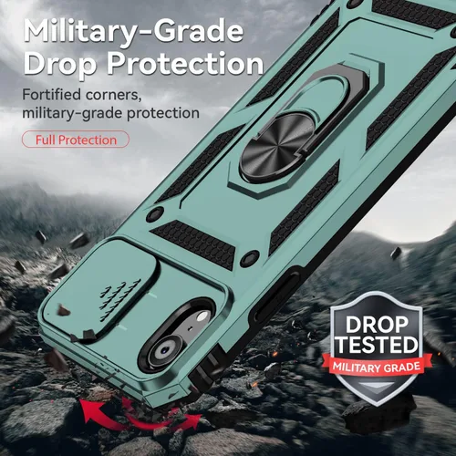 Miniatura 5 de Funda para iPhone XR con cubierta para lente de cámara, protector de pantalla HD, doble capa [protección contra caídas de grado militar de 15 pies]
