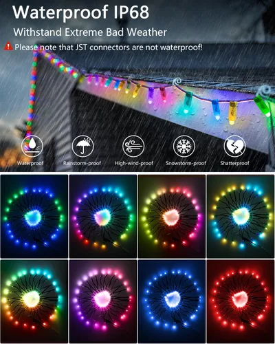 Miniatura 4 de ALITOVE WS2811 - Luz LED RGB digital difundida de 0.472 in, módulo de píxeles LED redondo direccionable individualmente IP68 impermeable DC 5V 50
