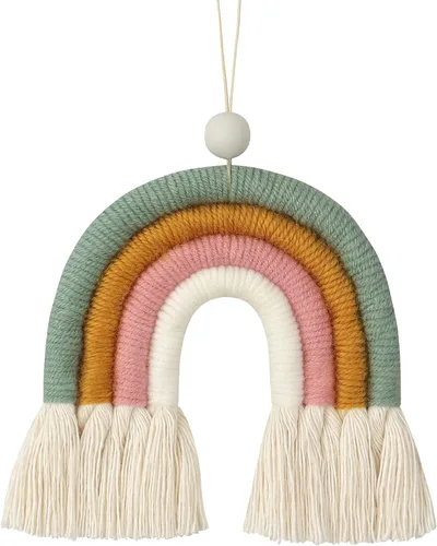 BOHO GARDEN Encanto de Arcoíris Boho de Macramé - Difusor de Aceite Esencial para Coches, Guardería de Bebés, Dormitorio de Niños y Decoración del