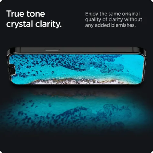 Miniatura 5 de Spigen Protector de pantalla de vidrio templado diseñado para iPhone 14 Plus/iPhone 13 Pro Max (paquete de 2)