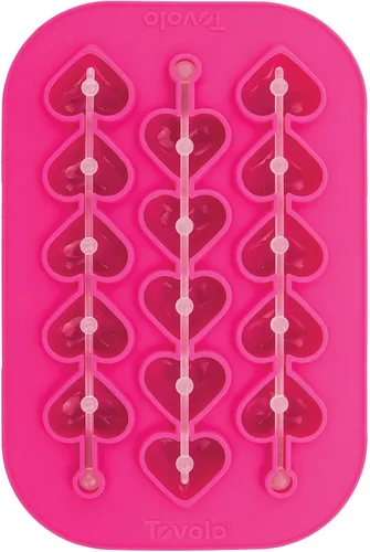 Tovolo Heart Swizzle - Molde de hielo para agitador, tamaño Highball, silicona flexible, apto para lavavajillas