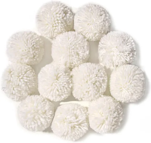 Miniatura 13 de Paquete de 12 pompones de hilo para sombreros 8CM-3PULADAS Suministros de fiesta Arte y manualidades hechas a mano Accesorios decorativos (Negro)