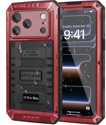 Miniatura 30 de Mitywah Funda impermeable para iPhone 7/iPhone 8 / iPhone SE 2020, funda de metal resistente de grado militar, protección de cuerpo completo