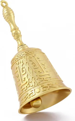 Miniatura 7 de Campana de llamada de latón macizo súper fuerte para tocar en la boda, campanas de mano de nuevo estilo para personas mayores, campanas de mano