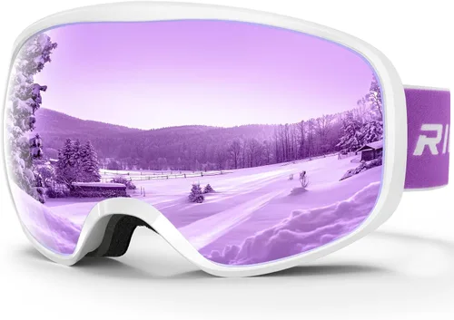 Miniatura 13 de Gafas de esquí de snowboard para hombres, mujeres, adultos, jóvenes, sobre gafas OTG/100% protección UV, antivaho/visión amplia