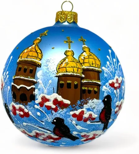 Miniatura 5 de Adornos de Navidad pintados a mano de cristal de 3.94 pulgadas, bola colgante para árbol de Navidad, mini adornos para decoración de Navidad, bola