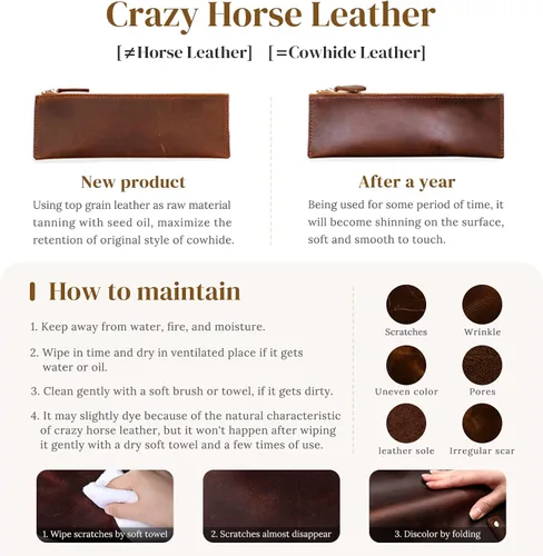 Miniatura 8 de S-ZONE Women Vintage Genuine Leather Crossbody Bag Distressed Foldable Clutch Top Handle Handbag Purse
