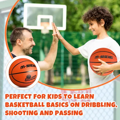 Miniatura 8 de Jenaai 12 pelotas de baloncesto de goma a granel tamaño oficial 5 (27.5 pulgadas) para niños y jóvenes, baloncesto al aire libre con bomba
