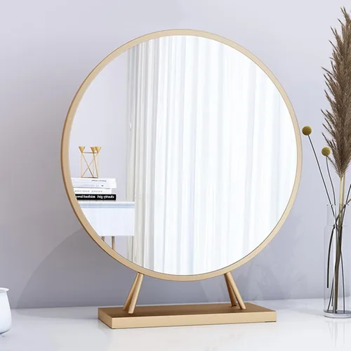 Espejo de mesa, espejo de encimera, espejo de afeitado de baño, tocador de mesa, tocador cosmético, espejo circular para peinar el cabello, belleza