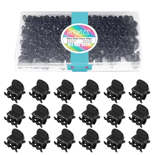 Miniatura 12 de Hoyols 48 mini pinzas para el cabello, pinzas pequeñas para mujeres y niñas, surtido de pinzas de plástico para mujeres y niñas, color negro, blanco