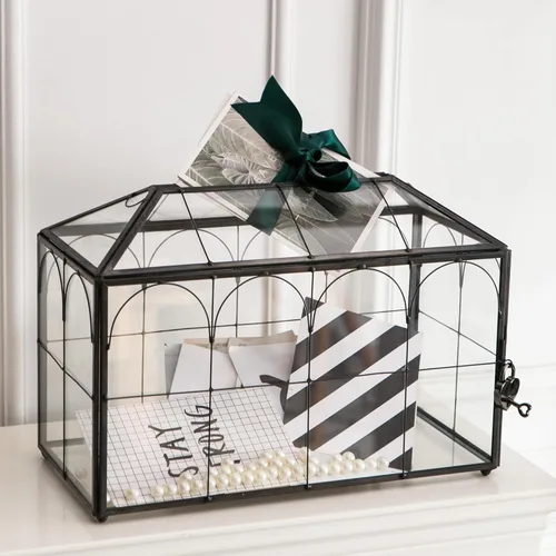 Miniatura 9 de Caja de Tarjetas de Boda de Vidrio Giadun con Ranura, Caja de Tarjetas Grande Transparente de 12.6 Pulgadas, Caja de Almacenamiento de Tarjetas