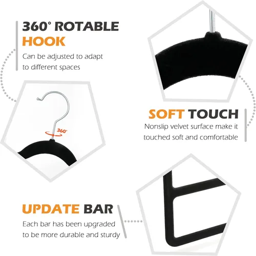 Miniatura 5 de Percha para pantalones de terciopelo que ahorra espacio, antideslizante, Myfolrena, percha para pantalones y pantalones cortos, múltiples perchas