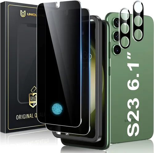 Miniatura 11 de UniqueMe Protector de pantalla de privacidad para Samsung Galaxy S22 de 6.1 pulgadas, compatible con huellas dactilares ultrasónicas, [2+2 unidades]