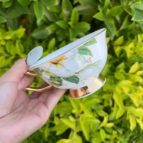 Miniatura 5 de Honorable Taza de café, capuchino, taza de té, con platillo para latte, porcelana de hueso fino, esmalte reactivo, 6.8 onzas-1 unidad