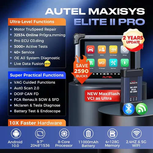 Miniatura 2 de Autel MaxiCOM MK908P - Escáner de diagnóstico de coche con programación de código del ECU, escáner automotriz OBD2 con MaxiScope MP408, osciloscopio