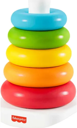 Miniatura 7 de Fisher-Price Juego de bloques y juguete Rock-a-Stack para bebés, juego de 10 formas y anillos para apilar para el desarrollo, para niños de 6+ meses