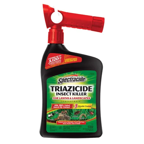 Spectracide Triazicida insecticida concentrado para césped y paisajes (listo para rociar), protege césped, verduras, árboles frutales y de nueces,
