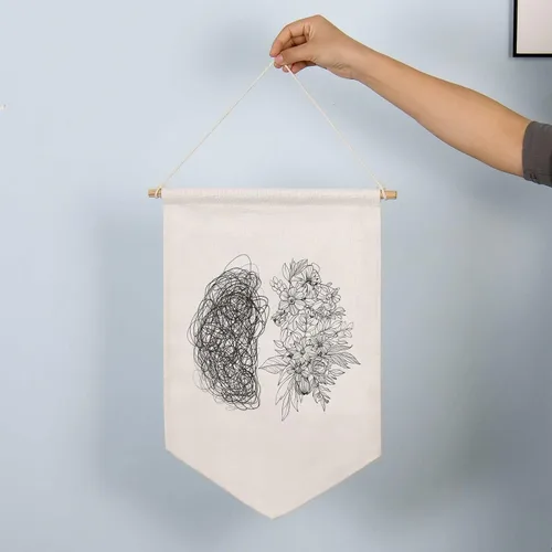 Miniatura 4 de Bandera de Pared de Arte Cerebral de Psicología, Arte de Ansiedad, Regalo de Terapia, Arte de Salud Mental, Oficina de Psicólogo, Regalo