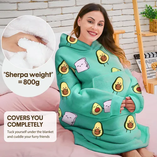 Miniatura 2 de Manta con capucha, regalos para adultos, mamá, mujeres y hombres, sudadera con capucha mullida de gran tamaño, acogedora sudadera con capucha