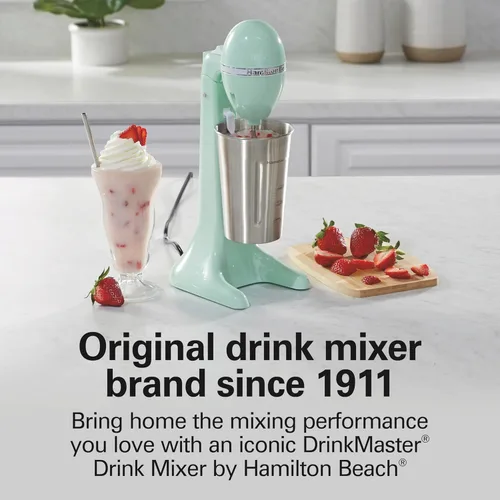 Miniatura 7 de Hamilton Beach DrinkMaster Mezclador Eléctrico de Bebidas, Batidora de Malteadas Retro y Espumador de Leche, 2 Velocidades, Taza Extra Grande