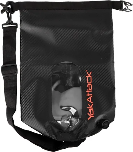 Miniatura 3 de YakAttack Bolsa de secado enrollable de 5L con válvula de aire, carbono negro, bolsa seca marina impermeable para kayak, canotaje y paddleboarding