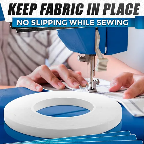 Miniatura 9 de Cinta de dobladillo sin coser sin planchado para el hogar, 0.4 pulgadas x 60 yardas, cinta acrílica transparente ultra fina de doble cara para ropa