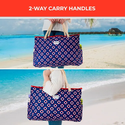 Miniatura 7 de SHYLERO Bolsa de playa y bolsa de piscina. Tiene bolsa hermética, tonelada de bolsillos. La bolsa de playa tiene cremallera, repelente al agua.