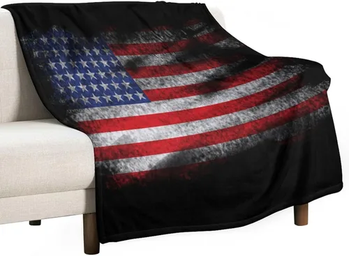 Miniatura 37 de Manta de bandera estadounidense con águila calva, decoración patriótica, forro polar esponjoso, grueso, tamaño grande, suave para sofá, silla, cama
