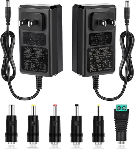 Fuente de alimentación de 24 V con certificación UL, transformador de bajo voltaje de 24 voltios, Paquete de 2 CC 24V 2.5A 60W